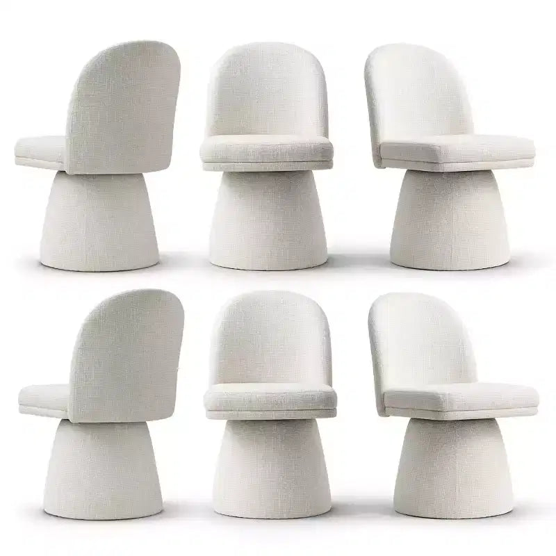 Ensemble de 6 chaises de salle à manger modernes pivotantes à 360°, sans accoudoirs, avec piètement de style piédestal, chaises d’appoint élégantes pour la cuisine, la salle à manger ou le bureau -Panipeachy