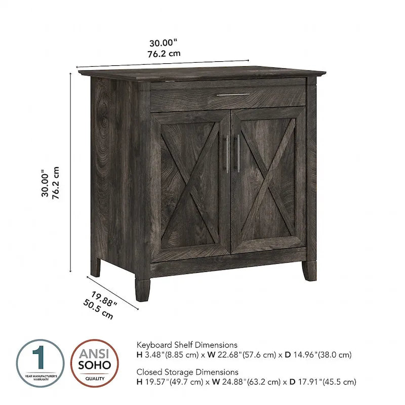 Sekretářský stůl Key West s úložnou skříňkou od Bush Furniture