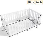 Letto singolo Montessori bianco da pavimento con sponde di sicurezza e porticina ??Legno massello, 1 bambino