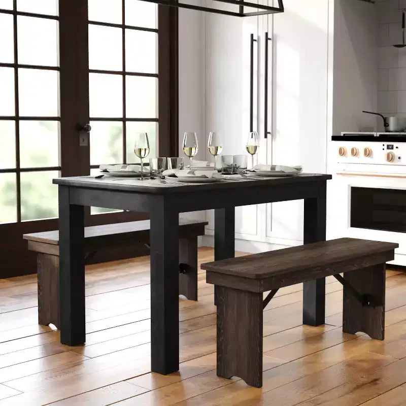 Prostokątny stół do jadalni Flash Furniture 46 x 30 z litej sosny