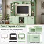 Ensemble mural de centre multimédia de style ferme 4-en-1 ModernLuxe, compatible avec les téléviseurs jusqu'à 70 pouces, meuble TV avec étagères réglables et tiroirs