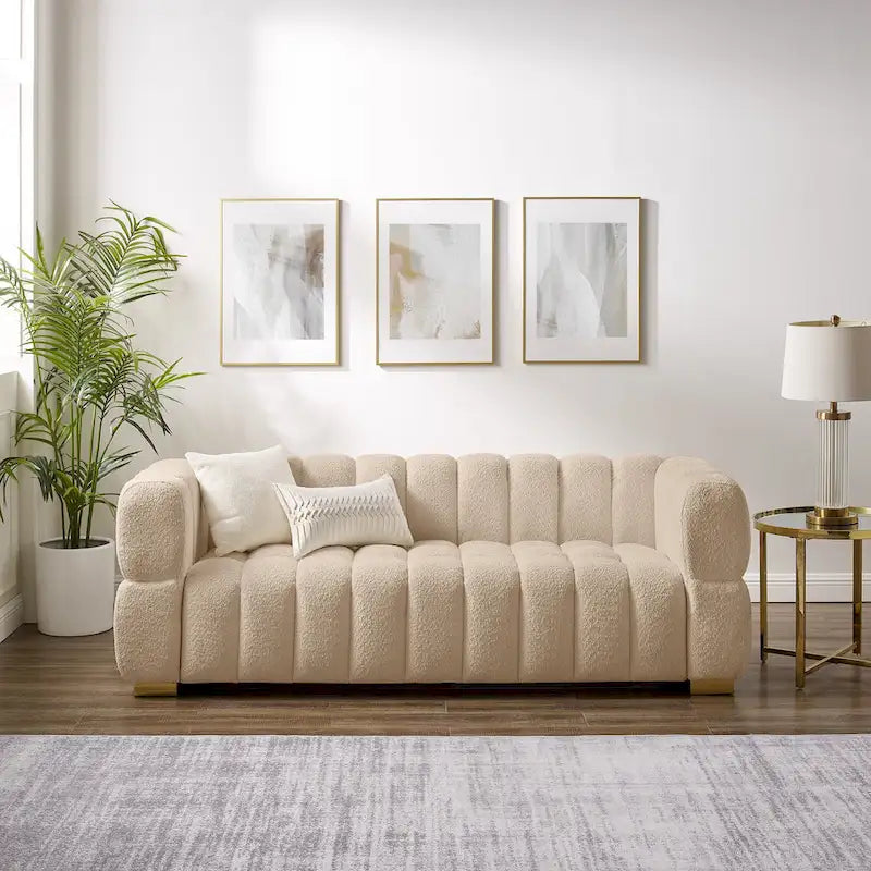 85 modernes Waffelstoff-Sofa, komfortables Freizeitsofa