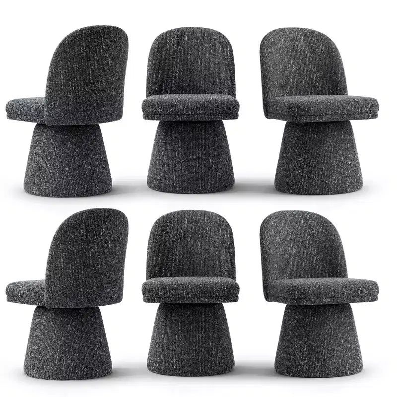 Ensemble de 6 chaises de salle à manger modernes pivotantes à 360°, sans accoudoirs, avec piètement de style piédestal, chaises d’appoint élégantes pour la cuisine, la salle à manger ou le bureau -Panipeachy