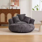 Sitzsack-Sofa für Erwachsene und Kinder, übergroßer Cord-Sitzsack mit 3 Kissen und Armlehne für Wohnzimmer oder Schlafzimmer