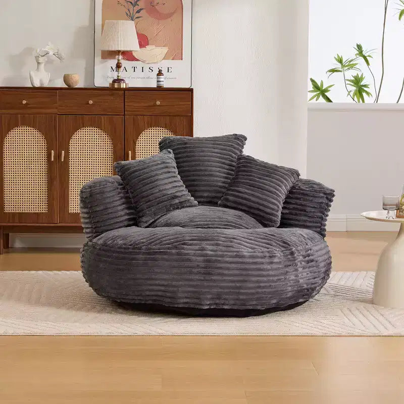 Sitzsack-Sofa für Erwachsene und Kinder, übergroßer Cord-Sitzsack mit 3 Kissen und Armlehne für Wohnzimmer oder Schlafzimmer
