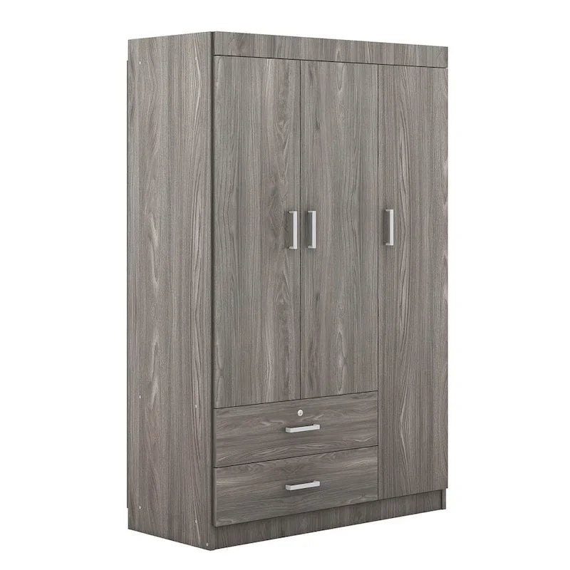 Guarda-roupa com 3 portas e 2 gavetas
