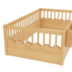 Bellemave Kinder-Bodenbett mit erhöhtem Rausfallschutz und Bücherregal, hölzernes Montessori-Einzelbettgestell für Mädchen und Jungen