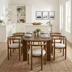 Set da pranzo ovale da 7 pezzi per 6 persone, grande tavolo da cucina familiare da 71", con 6 sedie da pranzo imbottite, noce - Christopher Knight Home