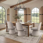 Ensemble de 6 chaises de salle à manger modernes pivotantes à 360°, sans accoudoirs, avec piètement de style piédestal, chaises d’appoint élégantes pour la cuisine, la salle à manger ou le bureau -Panipeachy