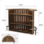 Bogenförmiger 4-stufiger Aufbewahrungs-Minibartisch, moderner rustikaler Hausbar-Schrank mit Fußstütze und MDF-Konstruktion
