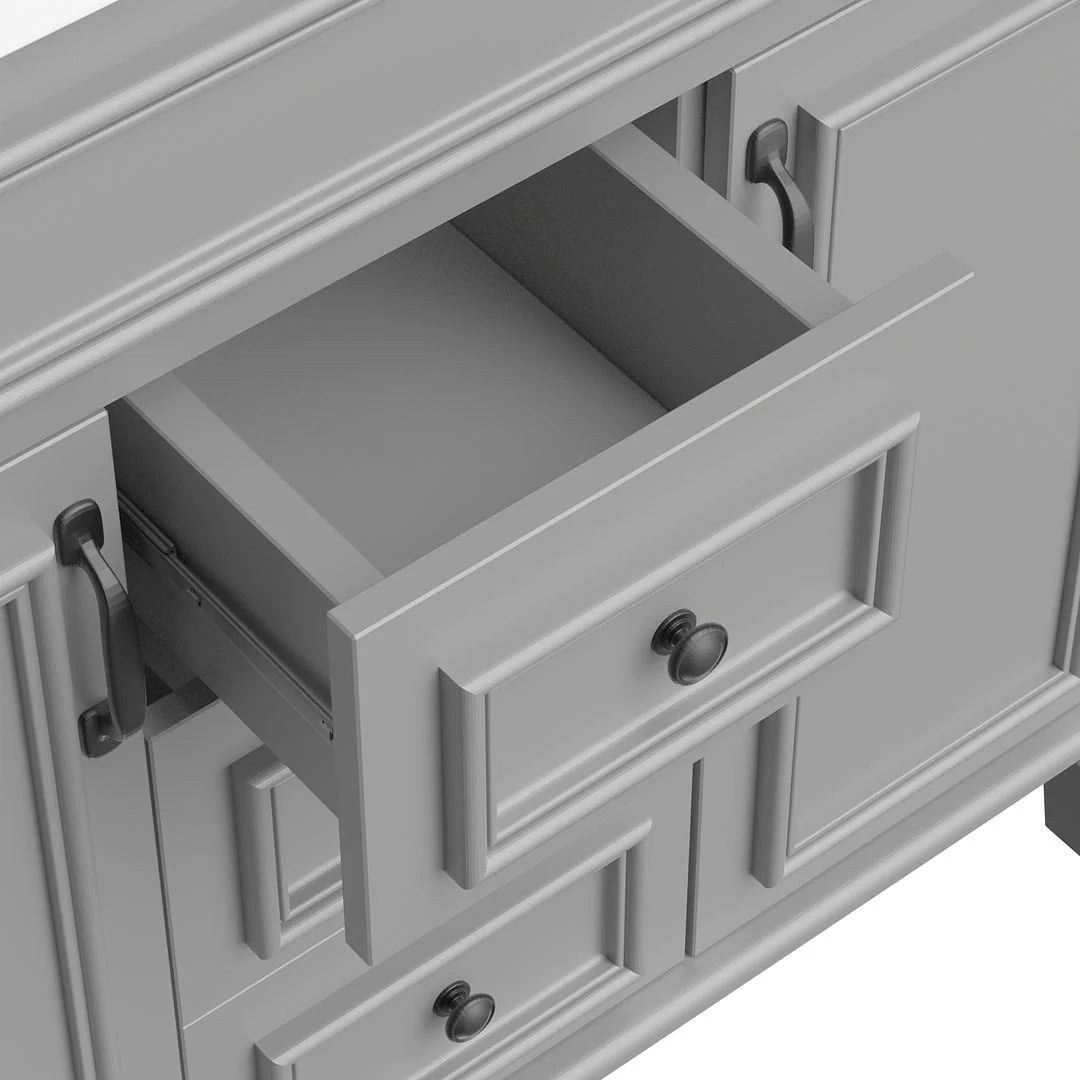 36-Zoll moderner Waschtischunterschrank mit Aufsatzwaschbecken und Spiegelschrank, 2 Türen und 2 Schubladen