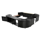 Spa-Umrandung, Spa-Gestell, viereckiges Outdoor-Lounge-Set aus Polyrattan