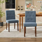 Parsons-Esszimmerstühle mit Knopfheftung, Set aus 6/4 Stück – gepolsterte Küchenstühle aus Stoff mit Holzbeinen und gepolsterten Sitzen – moderner Stil