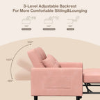 3-in-1-Schlafsofa mit verstellbarer Rückenlehne, ausziehbarer Sessel, umwandelbares Klappbett fürs Wohnzimmer