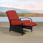 Cadeira reclinável ajustável de exterior, sofá de descanso com almofada - 38 (D) x 26.5 (W) x 38.5 (H) POLEGADAS