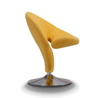 Manhattan Comfort Curl drehbarer Akzentstuhl aus Wollmischgewebe mit Chromgestell (2er-Set)