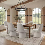 Ensemble de 6 chaises de salle à manger modernes pivotantes à 360°, sans accoudoirs, avec piètement de style piédestal, chaises d’appoint élégantes pour la cuisine, la salle à manger ou le bureau -Panipeachy