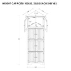 Meuble de rangement d’angle haut avec 8 portes et 4 étagères