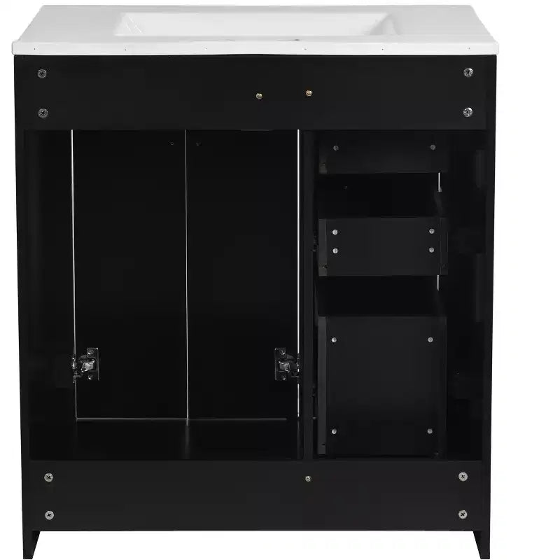 Badkamermeubel voor enkele wastafel van 30 met kast en 3 laden - zwart / blauw / groen / indigo / wit