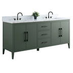 Mobile bagno Vanity Art 72 con doppio lavabo e piano in marmo composito