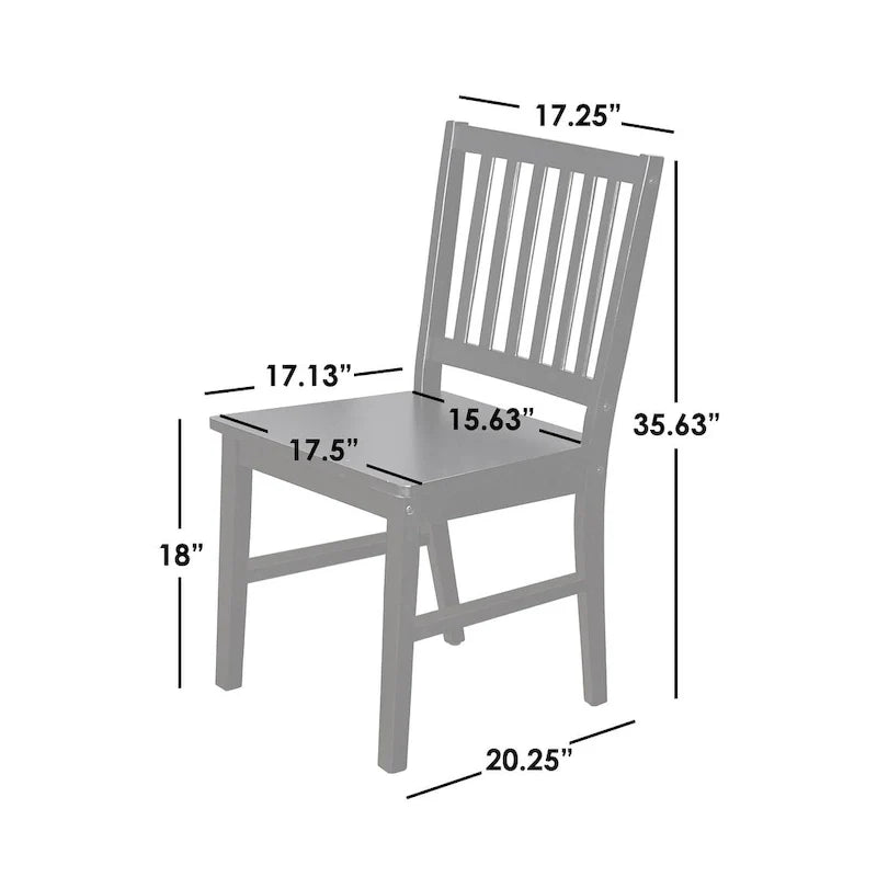 Set aus 4 Esszimmerstühlen aus Massivholz mit Sprossenlehne, stabilem Rahmen, klassischem Design und einfacher Montage