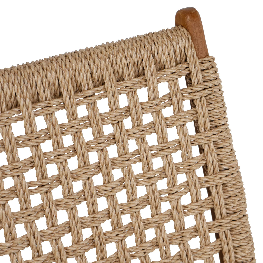 Poltrona lounge rustica in teak con intreccio - da esterno