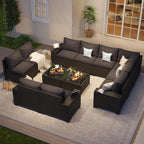 Ensemble de mobilier de terrasse extérieur avec coussins épaissis de 10 cm