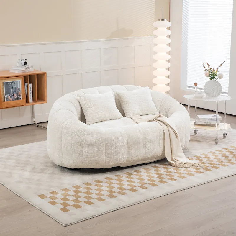 GDFStudio - Sofá descontraído Laurel em chenille para 2 pessoas, com espuma de alta densidade e conforto extra
