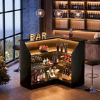 L-förmiger Barschrank mit Gläserhaltern für die Hausbar