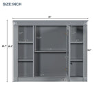 36-Zoll moderner Waschtischunterschrank mit Aufsatzwaschbecken und Spiegelschrank, 2 Türen und 2 Schubladen