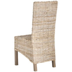 Conjunto de 2 cadeiras de jantar em vime natural 19W x 22D x 41H, estilo boho costeiro