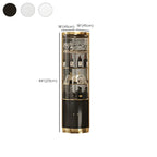 Vitrina de canto glamorosa com vidro brilhante e metal dourado, de formato arredondado