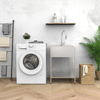 24-in W x 22-in D x 35-in H Edelstahl-Waschbecken und Waschtisch