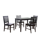 Set aus 4 Esszimmerstühlen aus Massivholz mit Sprossenlehne, stabilem Rahmen, klassischem Design und einfacher Montage