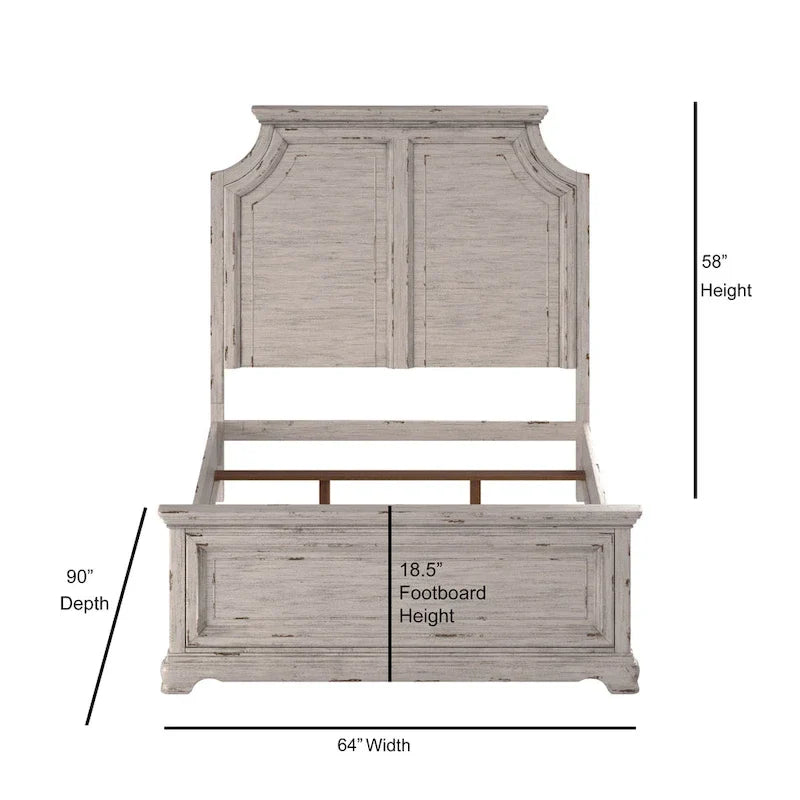 Conjunto de quarto Palisade de 5 peças, branco antigo