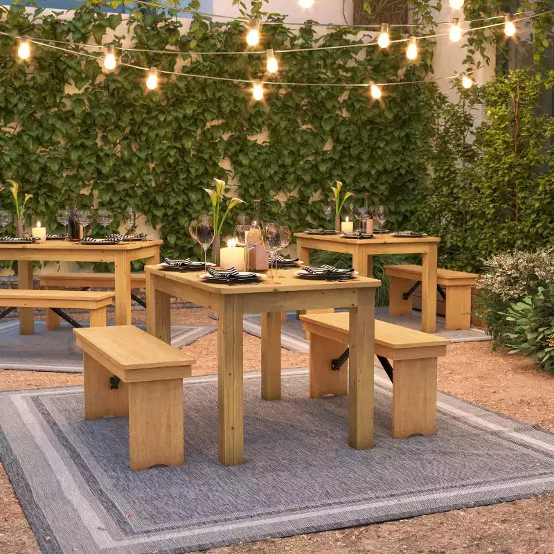 Prostokątny stół do jadalni Flash Furniture 46 x 30 z litej sosny