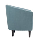 Set di 2 poltrone d'accento moderne in lino, a forma di botte, poltrone club
