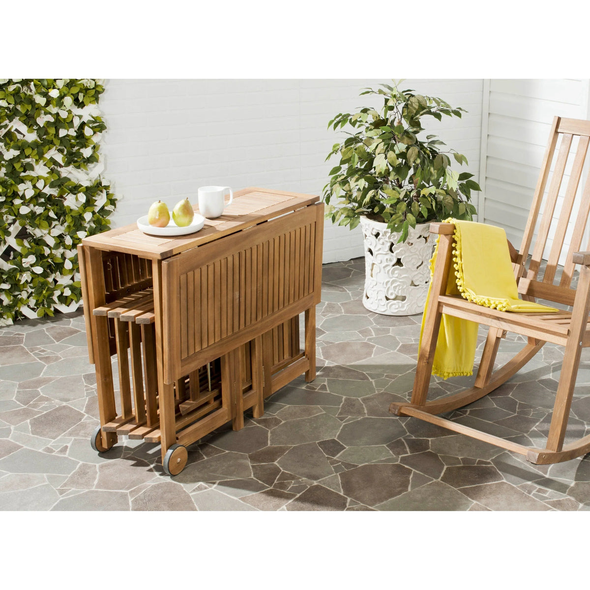 SAFAVIEH Outdoor Brandy 5dílná sestava venkovního jídelního stolu - 43Wx35Dx29H