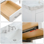 Mobile bagno Vanity Art 72 con doppio lavabo e piano in marmo composito