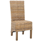 Conjunto de 2 cadeiras de jantar em vime natural 19W x 22D x 41H, estilo boho costeiro