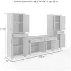 Set da 3 pezzi Tara di credenza e dispensa effetto usurato - Crosley