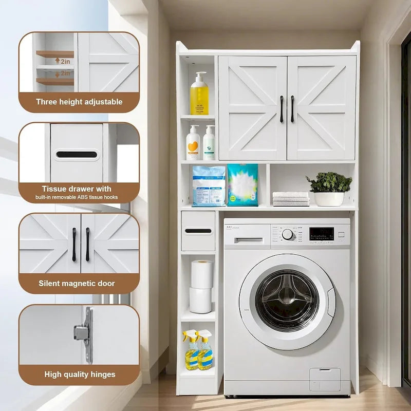 Mobile contenitore sopra il WC, ripiani portaoggetti impermeabili per il bagno