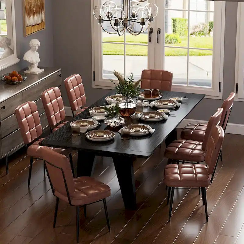 Conjunto de 2/4/6/8 cadeiras de jantar modernas, cadeiras de cozinha estofadas com almofada espessa para sala de jantar