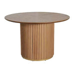 Christopher Knight Home Shankar moderne ronde eettafelset met 5 delen en stoelen met bekleding van rubberhout