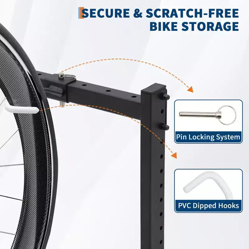 Suporte de arrumação autónomo para 5 bicicletas, com capacidade robusta de 300 Lbs, organizador resistente para guardar bicicletas de forma segura e estável em jardins dianteiros e traseiros