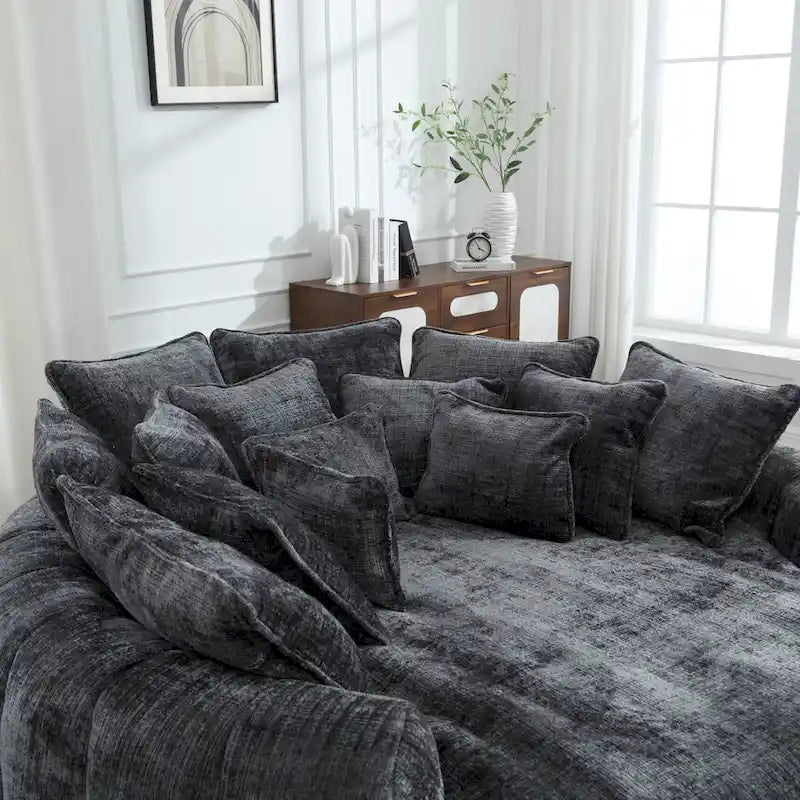 Confortável sofá-cama duplo Loaf, sofá-cama extragrande com apoios de braços