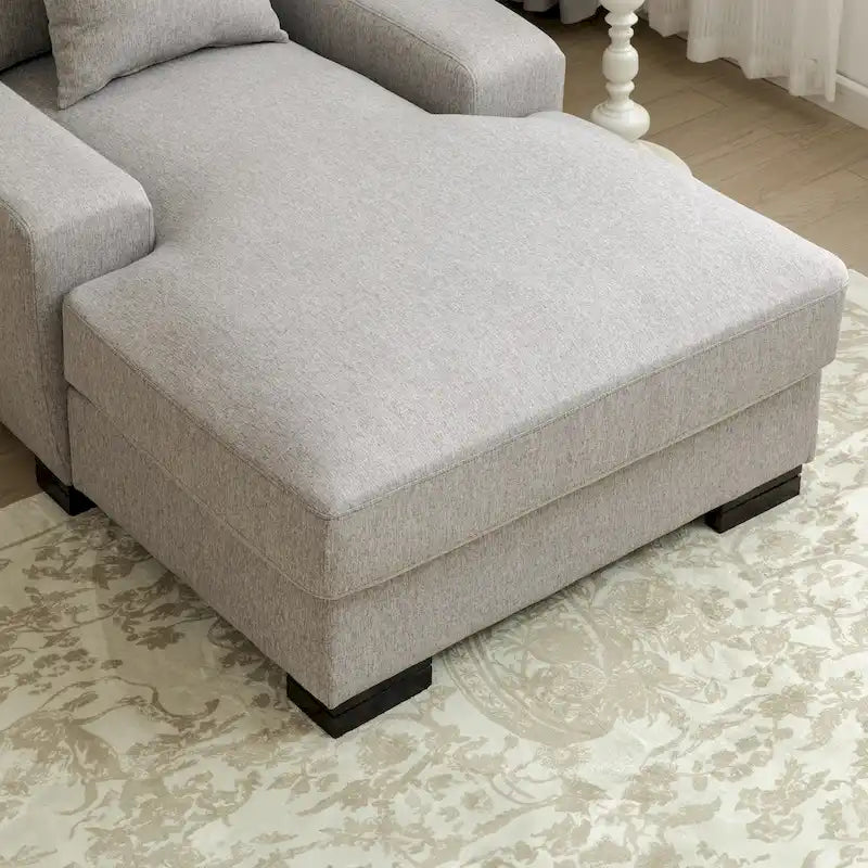 Canapé-lit moderne surdimensionné avec méridienne, style mi-siècle, avec coussin