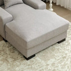 Canapé-lit moderne surdimensionné avec méridienne, style mi-siècle, avec coussin