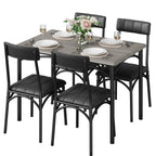 Conjunto de mesa de jantar retangular para 4 pessoas com cadeiras estofadas