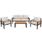 Conjunto de sofá de exterior com 4 peças